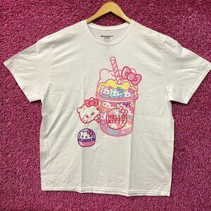 Sanrio Hello Kitty Boba Tea Kawaii Graphic Design T-Shirt XL